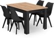 LEOBERT Eethoek - Table à manger - NP 120x80 Craft avec Pieds Noirs + 4 Chaises MARK Noir