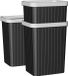 Cetomo 8.2L* 3 Set Prullenbakken, Afvalmand, Papierbak, Vuilnisbak voor Badkamers, Keuken, Thuiskantoren, Slaapzalen Zwart