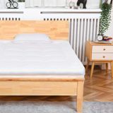 Surmatelas 140x190 cm, en microfibre, polyester, blanc, épaisseur 6 cm