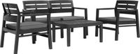 vidaXL 4-delige Loungeset kunststof antraciet