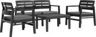 vidaXL 4-delige Loungeset kunststof antraciet