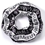 The Carat Shop Real Madrid Zwart - Witte Logo Scrunchie - Haarelastiek