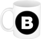 Bellatio Decorations Shoppartners Bv Koffie mok met de letter B - beker - zwart - 300 ml