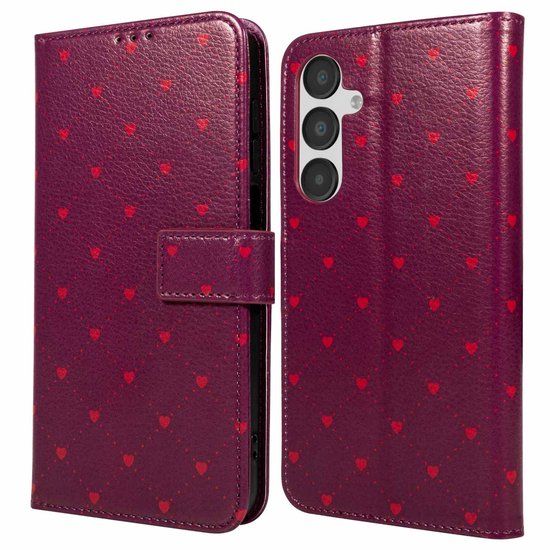imoshion Hoesje - Geschikt voor Samsung Galaxy A35 - Design Bookcase smartphone - Crush Check Coral Dust
