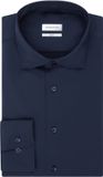 Seidensticker Chemise Slim Fit - Twill - Bleu - Facile à repasser - Tour de cou : 45