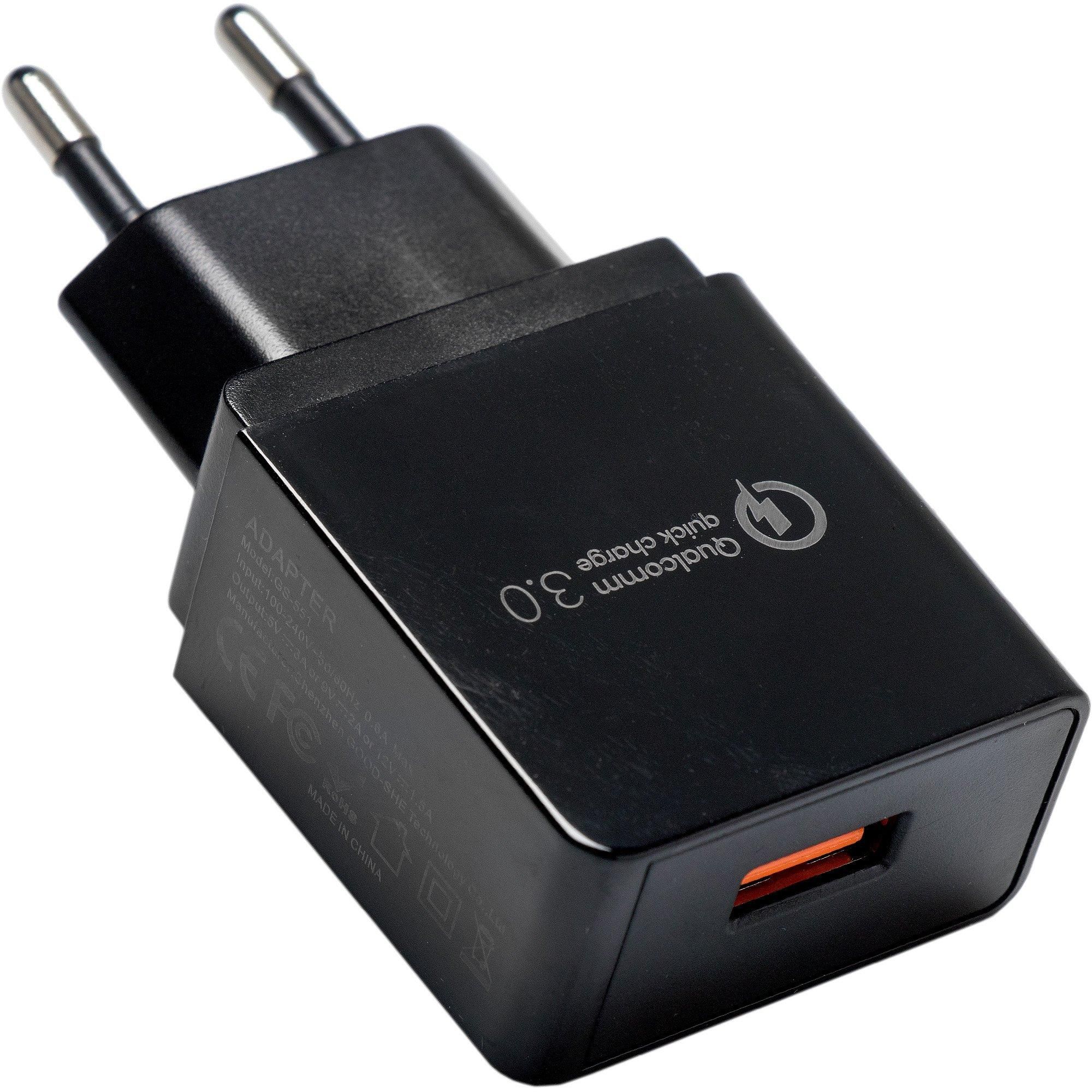 Nitecore QC 3.0 USB Adapter - Zwart - 1m