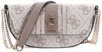 GUESS schoudertas Erenia Convertible Crossbody Flap Dark Taupe Logo wit