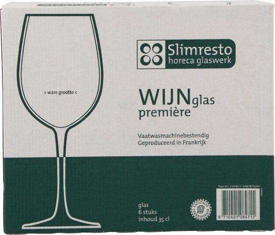 Slimresto Wijnglas - 35 cl - Rood Wijnglas - Set van 6