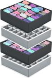 Sans marque Organiseur de tiroir pliable, organisateur de placard pour sous-vêtements, boîte pliante en tissu pour sous-vêtements, vêtements, foulards, soutiens-gorge, chaussettes, cravates, gris clair
