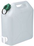 EDA Water Jerrycan of watertank - 15 Liters - met kraantje - transparant kunststof - 32x16x38cm