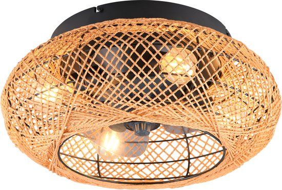 RL LIVE YOUR LIGHT LILLESAND - Plafondventilator - Naturel - excl. 4x E27 4 W - Licht apart schakelbaar - Afstandsbediening - Plafondbevestiging - Niet geschikt voor externe dimmer - 3 snelheidsinstellingen - Timer - Zomer- en wintermodus