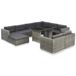 VidaXL 10-delige Loungeset met Kussens Poly Rattan Grijs