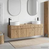 Prolenta Maison Exclusive Ensemble de 3 meubles de salle de bain, style artisanal, en chêne, dimensions : 157 x 44,5 x 80 cm