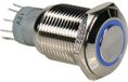 VS-ELECTRONIC Velleman R1610B Ronde Metalen Schakelaar SPDT 1NO 1NC - Blauwe Ring