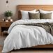 Primaviera Deluxe Waffle Housse de couette - Lits-Jumeaux - 240x200/260 + 2 x taies d'oreiller 60x70 - Blanc