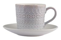 H&H Set 6 Tazze Tè Lilian Stoneware Con Piatto Cc200