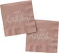 Folat Servetten Happy Birthday Creme Rose (20 stuks) 33 x 33cm