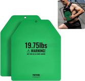 VEVOR Gewichtsvestplaten 8,9 kg per paar, Premium stalen gewichtsschijven, Ergonomische pasvorm - WOD's, Extra gewicht voor gewichtsvesten, Krachttraining, Hardlopen, Fitness, Groen