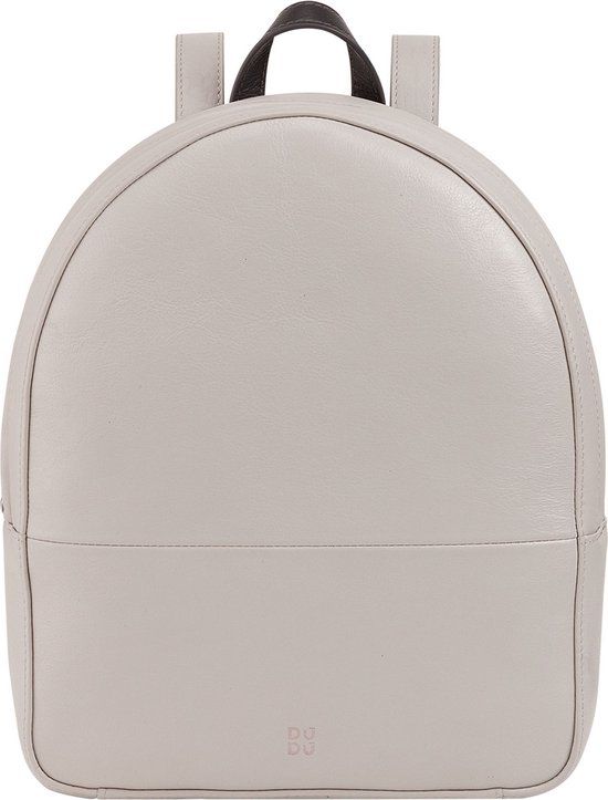 DuDu City rugzak leer 26,5 cm - pearl grey