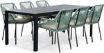 LUX outdoor living Manchester/Seville mint dining tuinset 7-delig | aluminium + touw | 205cm | 6 personen