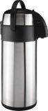 Merkloos Grote thermosfles/isoleerkan - met pomp - 5 liter - RVS