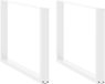Pieds de table 2 pièces en forme de U 100x(72-73) cm acier blanc