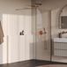 Brauer Oblivion - Inloopdouche - Helder Glas - 90 x 200 cm - incl. Glascoating - PVD Koper Geborsteld