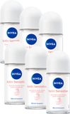 NIVEA Satin Sensation Anti-Transpirant Deo Roller - Zonder Ethylalcohol - 72 uur bescherming - Voordeelverpakking - 6 x 50 ml