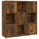 VidaXL Boekenkast 90x30x90 cm Bewerkt Hout Gerookt Eikenkleurig