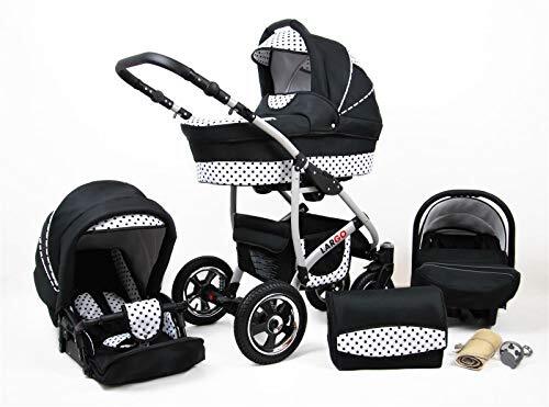 SaintBaby Kinderwagen 3in1 2in1 Set Isofix Buggy Autostoeltje NEW-L-Go by black & white dots 3in1 (inclusief autostoeltje)