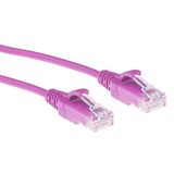 ACT Roze 1,5 meter LSZH U/UTP CAT6 datacenter slimline patchkabel snagless met RJ45 connectoren DC9451