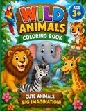 Wild Animals Coloring Book for Kids Ages 3-5