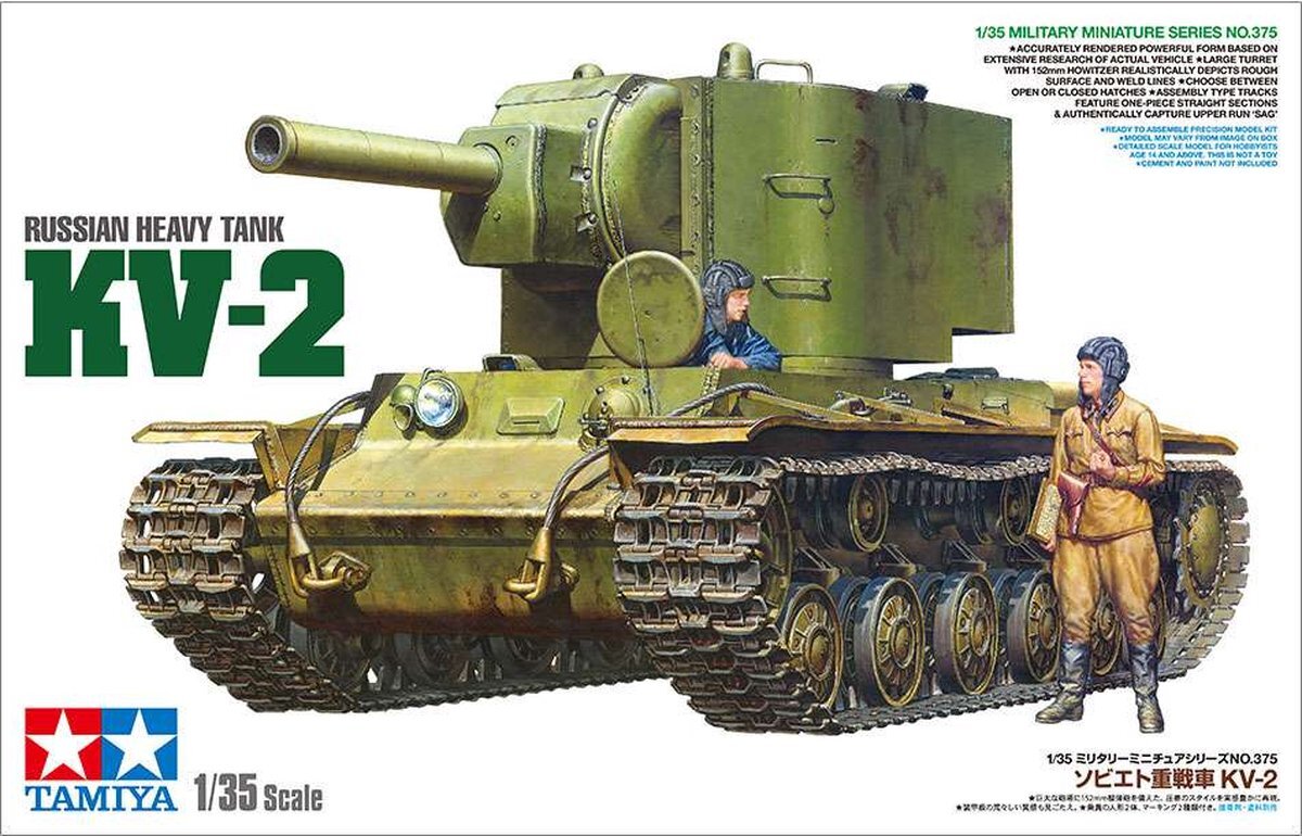 tamiya 1:35 35375 Russian Heavy Tank KV-2 Plastic kit