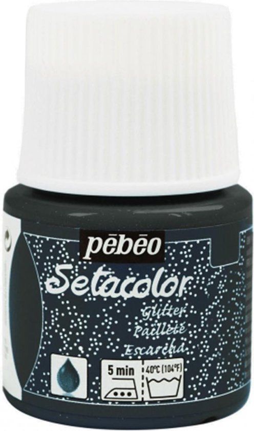 Pébéo Setacolor Glitter Zwarte Textielverf - 45ml