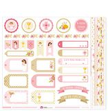 Anita & Zijn wereld set 13 papieren scrapbooking collectie eerste communie, 12 x 12 inch, roze