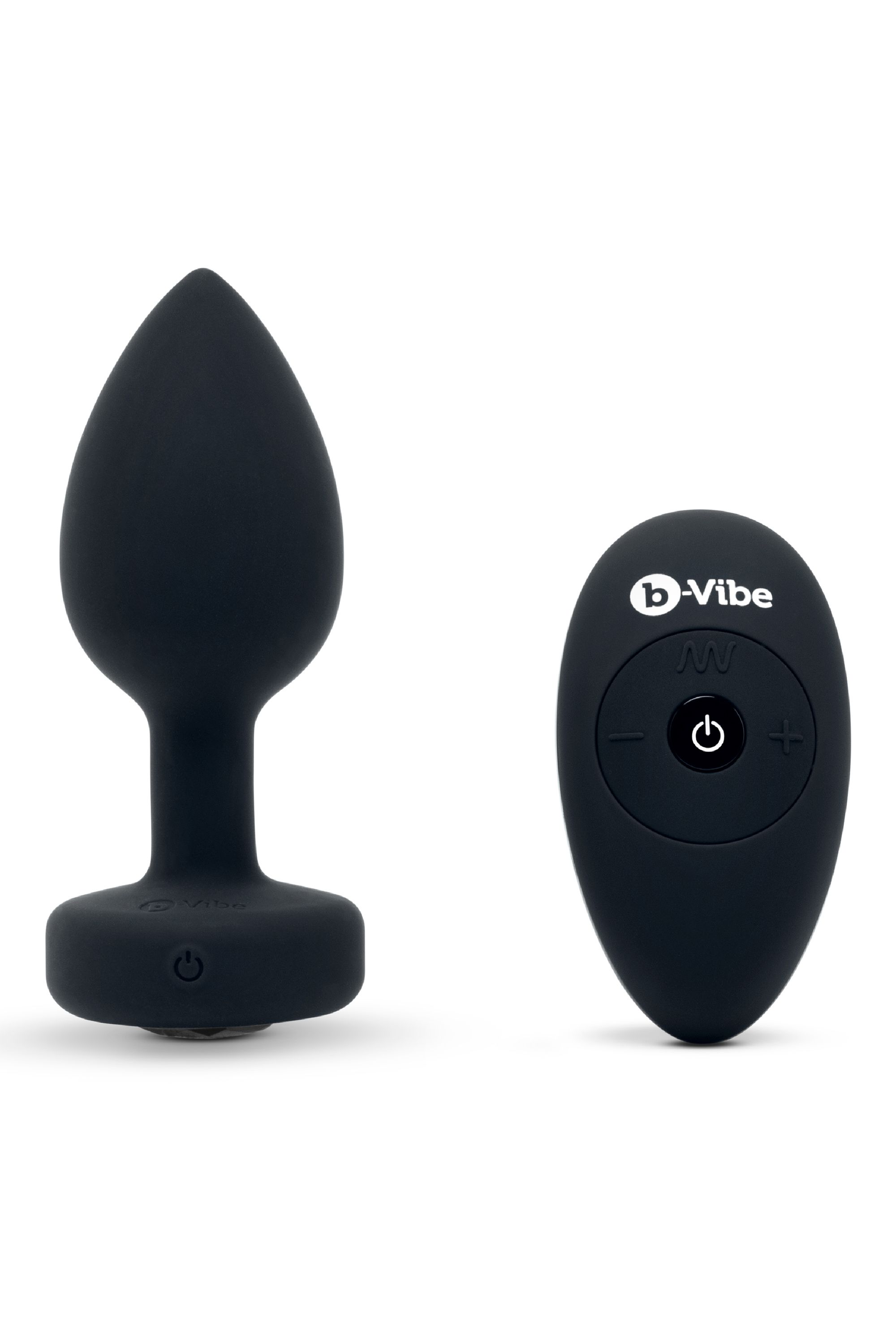 b-Vibe Vibrerende anaalplug met siersteen en afstandsbediening M-L