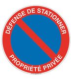 AUA SIGNALETIQUE - schild parkeerverdediging privégrondstuk - Ø 180 mm, aluminium Dibond 3 mm