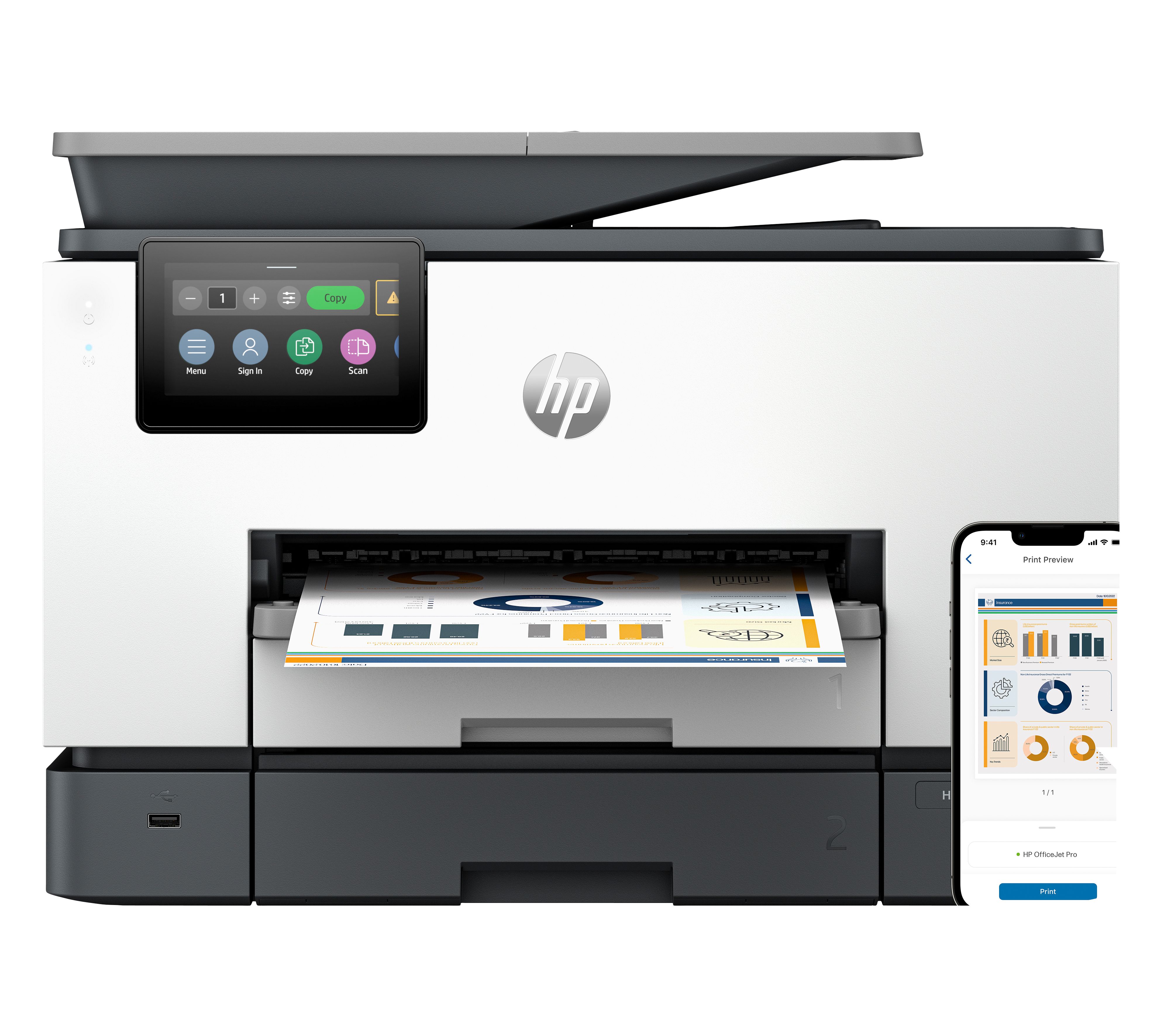 HP OfficeJet Pro 9130b - Inkjetprinter - 0197029469397
