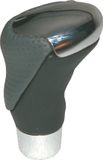 Carpoint Bol Pookknop chroom/zwart-grijs leder