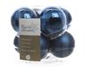 Ksd Decoris 8 Kerstballen glas glans-mat diameter 7cm nacht blauw KSD