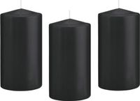 Trend Candles Bougie cylindrique/bougie tronc - 10x - Noir - 8 x 15 cm - 69 heures de combustion