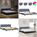 Hanko Cadre de lit avec LED sans matelas gris foncé 200x200 cm velours