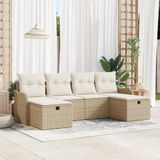 vidaXL Tuinbank - Beige - Polyrattan