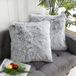 Uhomy 2 Packs Home Decoratieve Luxe Serie Super Zachte Faux Bont Sierkussenhoes Kussenhoes voor Bank of Bed Grijs Ombre Pluizige Dubbelzijdige, 18x18 Inch 45x45 cm