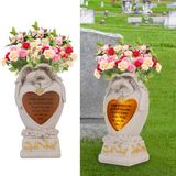 Begraafplaats decoraties voor graf, begraafplaats vazen voor graf, decoratie voor graven, tuin engel, begraafplaats vaas met led, familie tuin gedenkbeeld begrafenis geschenk, engelen