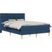 Maison Exclusive Lit enfant exclusif - Structure de lit avec matelas, bleu, 140 x 190 cm, tissu