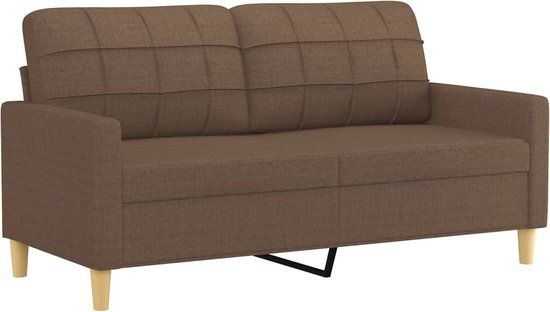 vidaXL Tweezitsbank met sierkussens 140 cm stof bruin