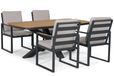 Lifestyle Garden Furniture Lifestyle Alessio/Camila 180x100 cm dining tuinset 5-delig