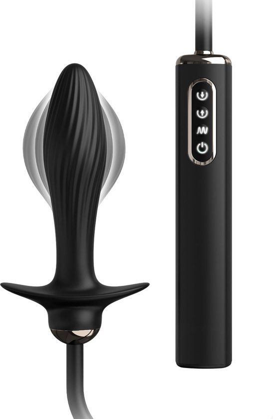 BAWERO Oppompbare anale vibrator auto-throb opblaasbare vibrerende plug afstandsbediening zijdezachte siliconen analfantasy 0546976000