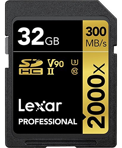 Lexar Professional 2000x 32 GB SDHC UHS-II-kaart zonder lezer, tot 300 MB/s lezen (LSD2000032G-BNNAG)